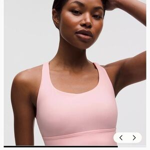 Lululemon Energy Longline Bra light pink size 6